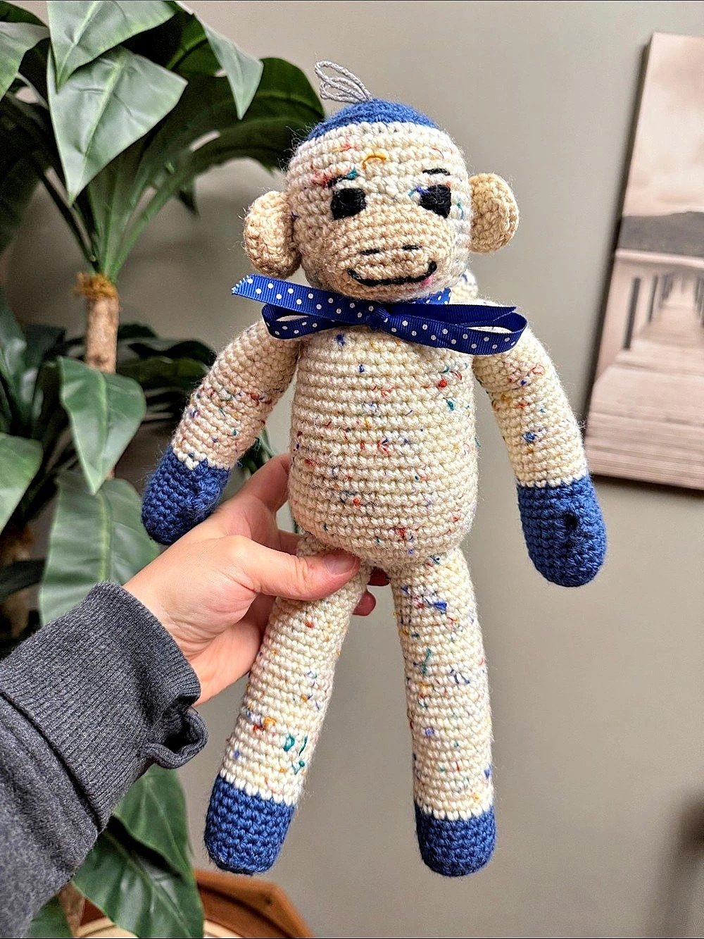 Handcrafted Plush Toy Handmade Crocheted Monkey Plushie Stuff Animal